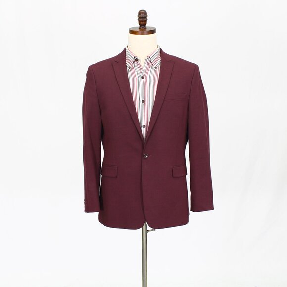 ASOS 42S Red Solid 1-Button Sport Coat Blazer Jacket P440 - Picture 1 of 11